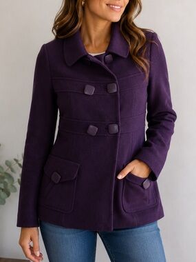 Nygard Collection Wool Cashmere Blend Blazer Jacket Purple Size 6